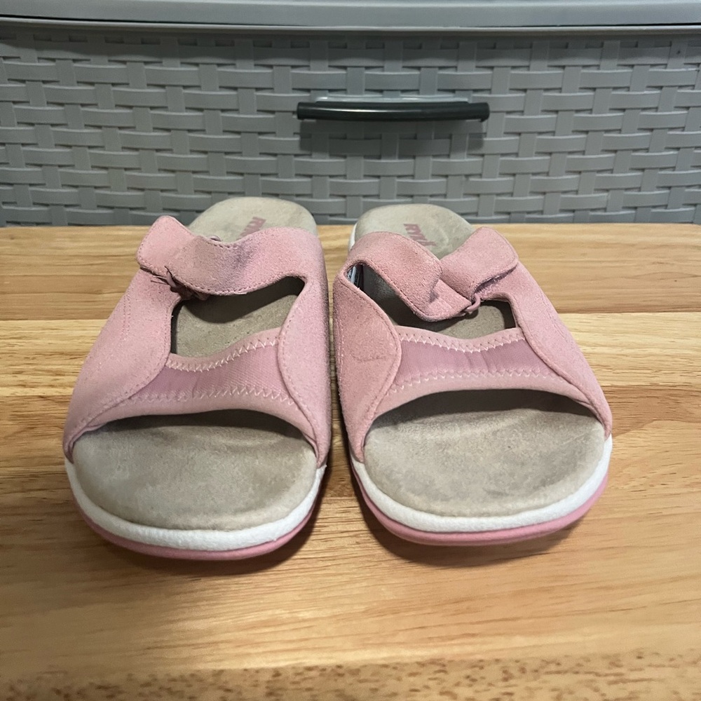 Ryka Women’s Suede Double Strap Pink Sandals